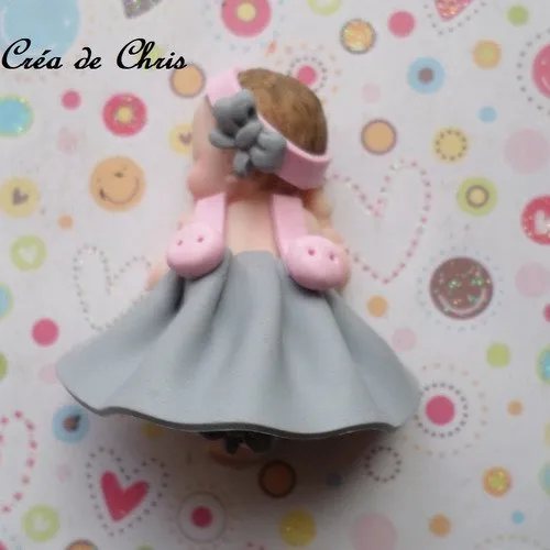Baby polymer clay girl dress.
