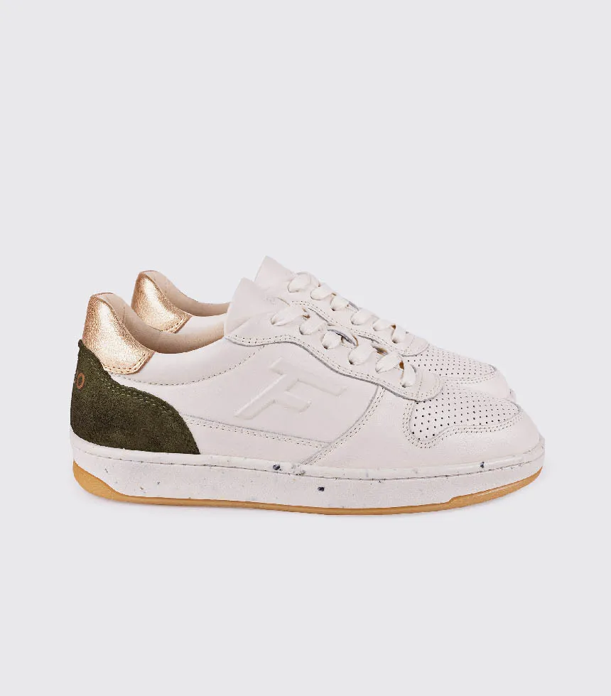 Alder Gold Khaki Leather Sneakers