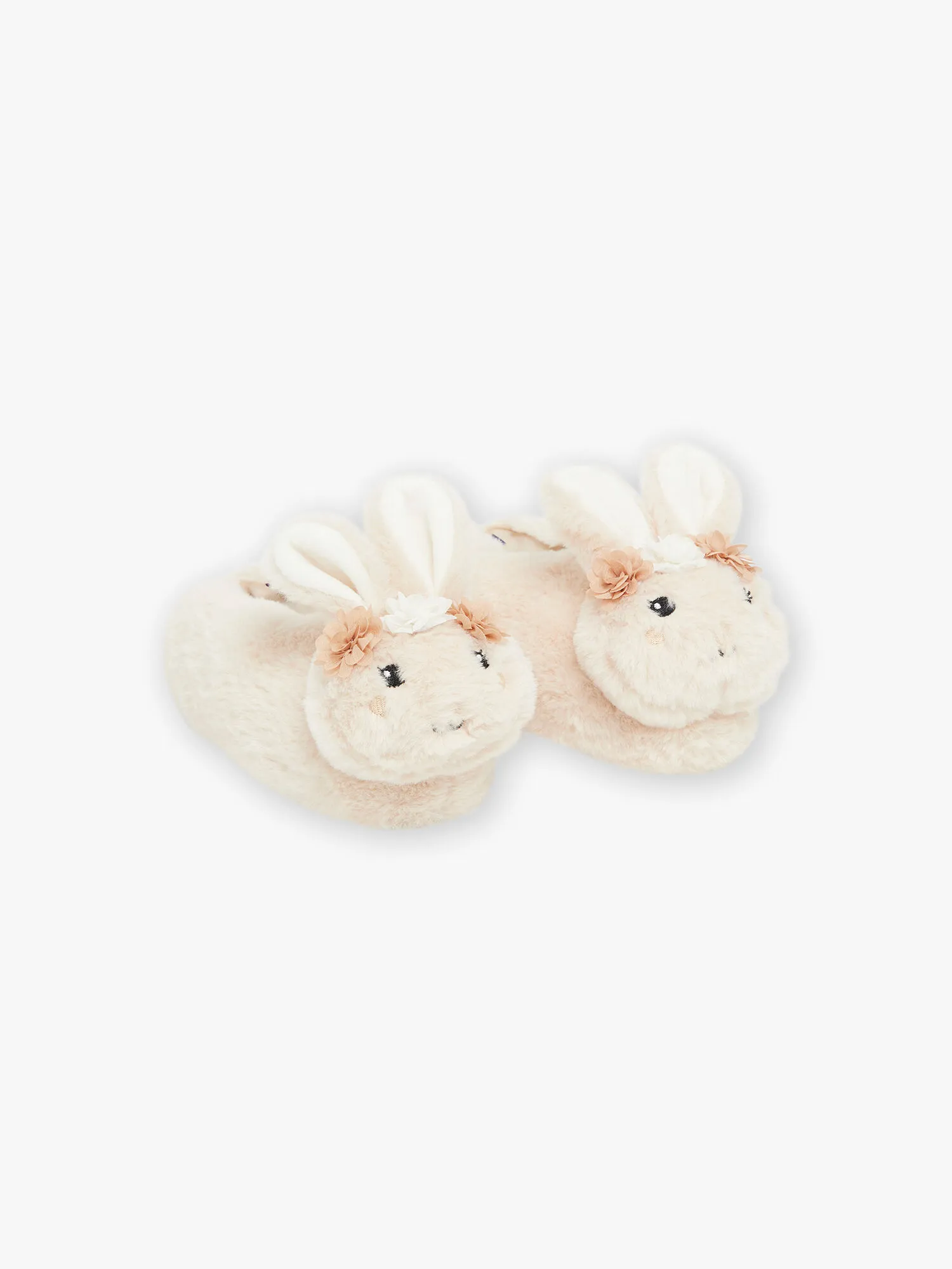 Beige Bunny-Shaped Slippers