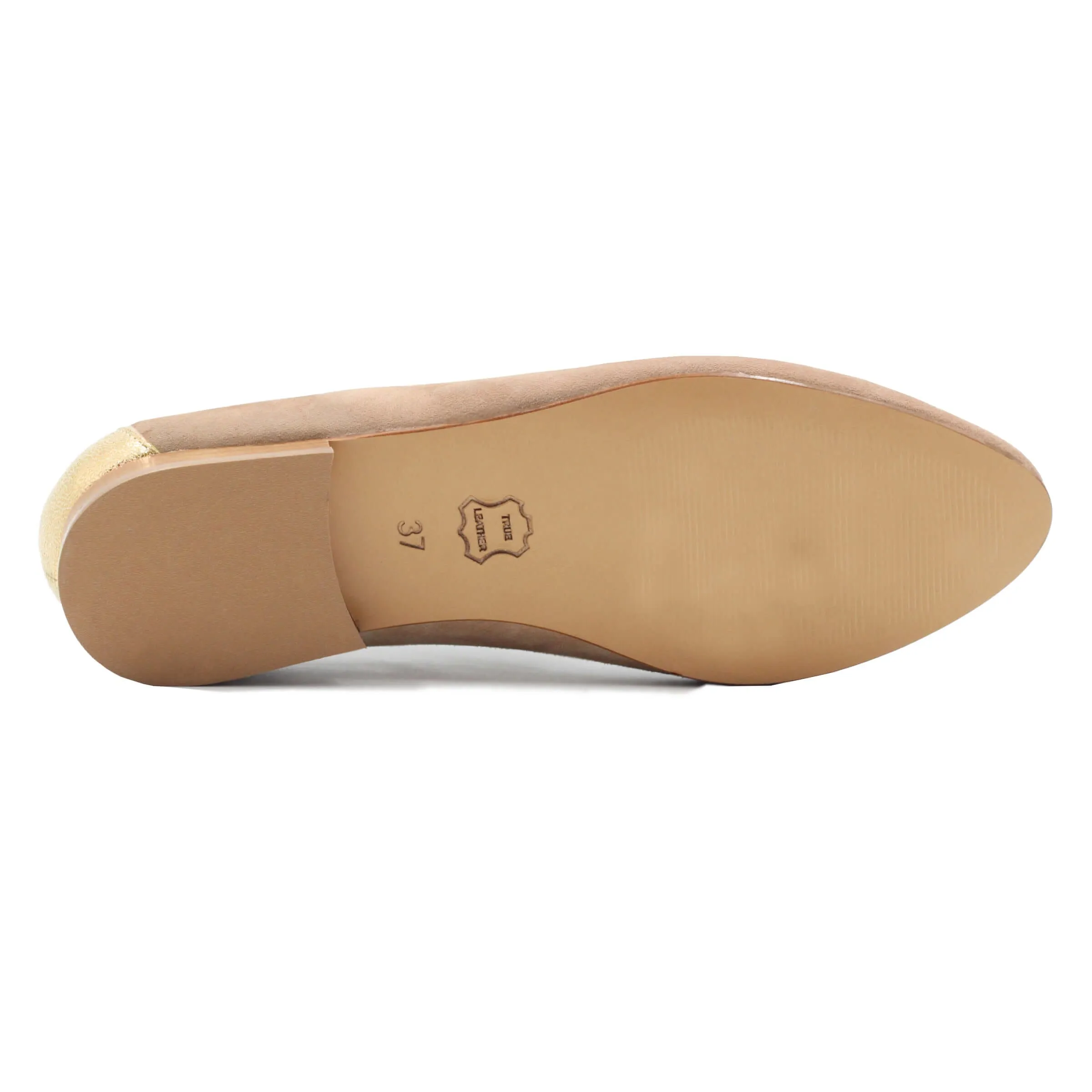 Beige Golden Suede Classic Slippers