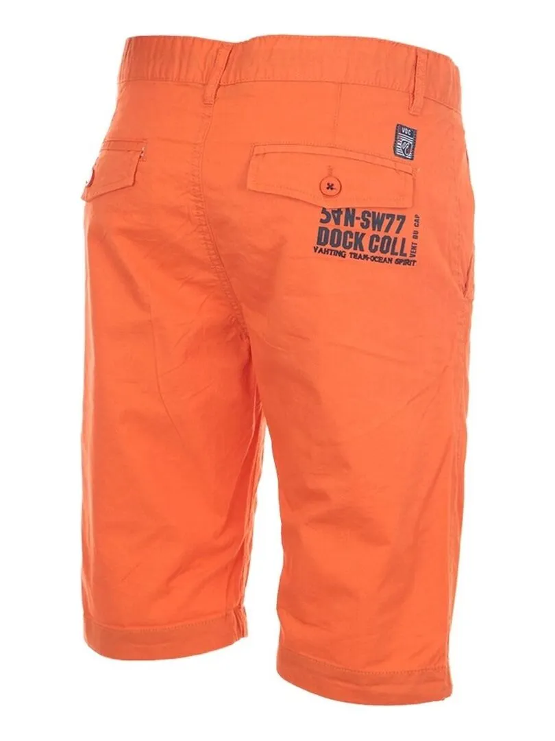 Bermuda shorts for men in orange with cap wind design