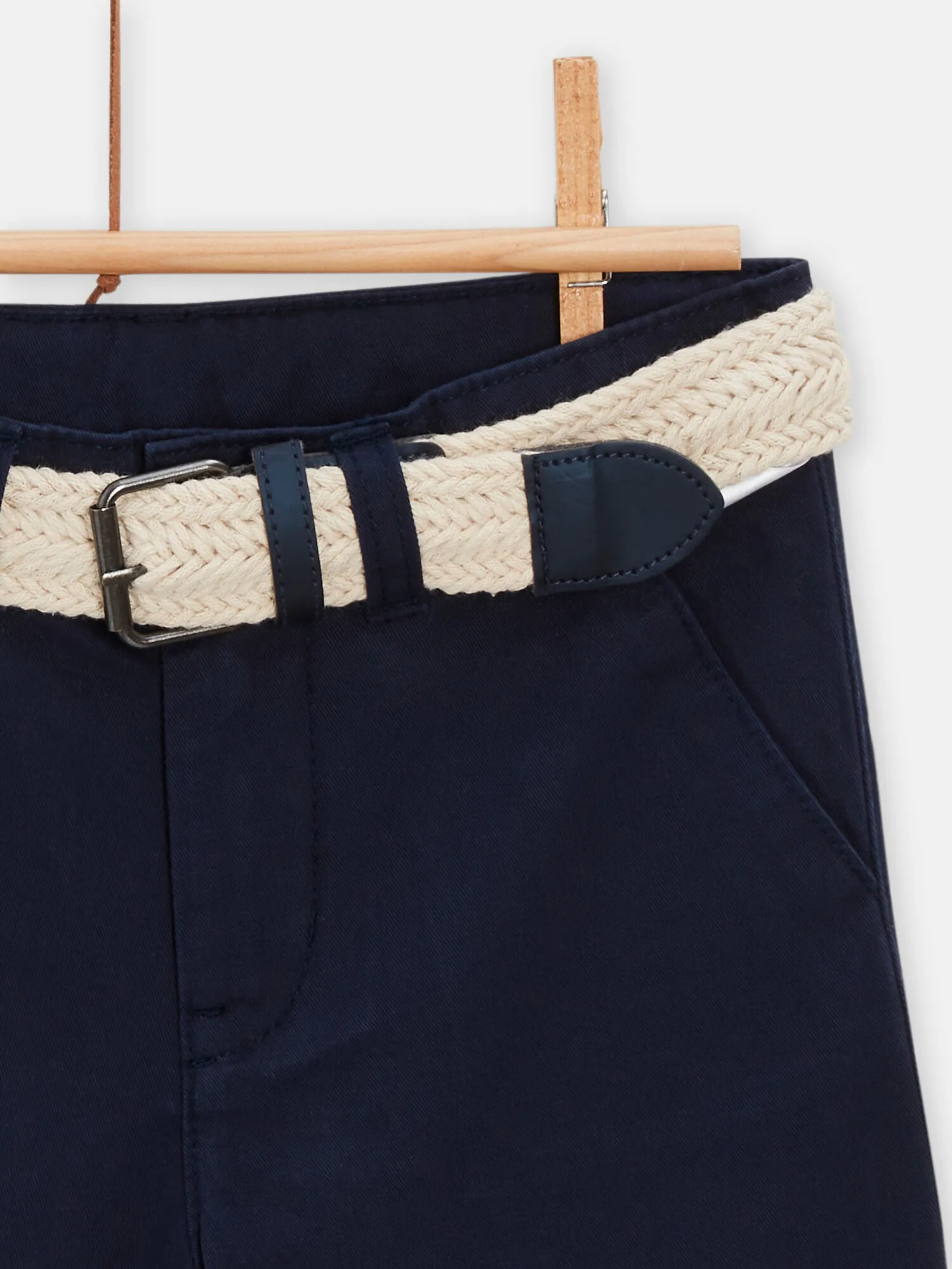 Bermuda shorts with braided belt for boys