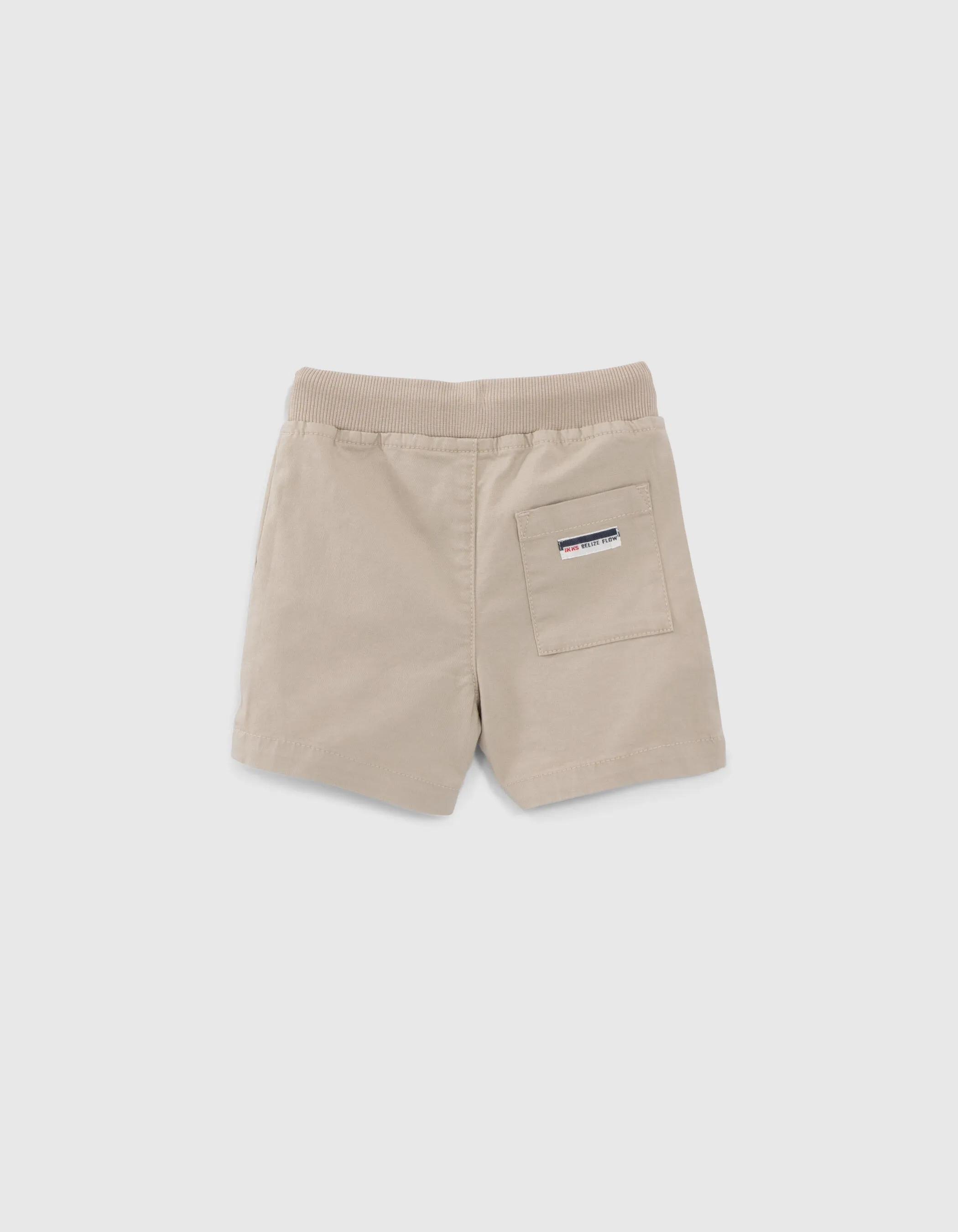 Bermuda shorts with elastic waistband for baby boys in beige