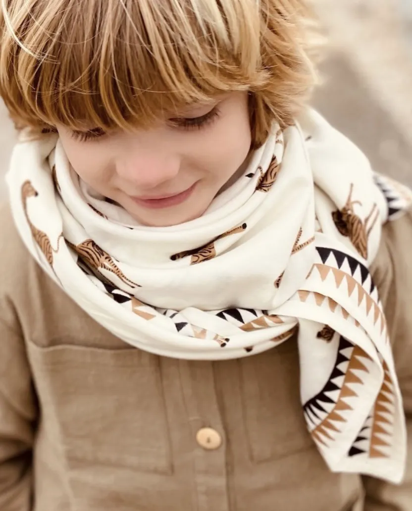 BIG FOULARD LATIKA ZEBRE Vanille Fleur - APACHES