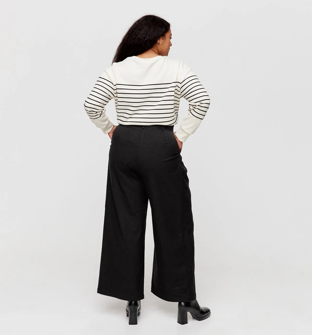 Black High-Waisted Women's Trousers