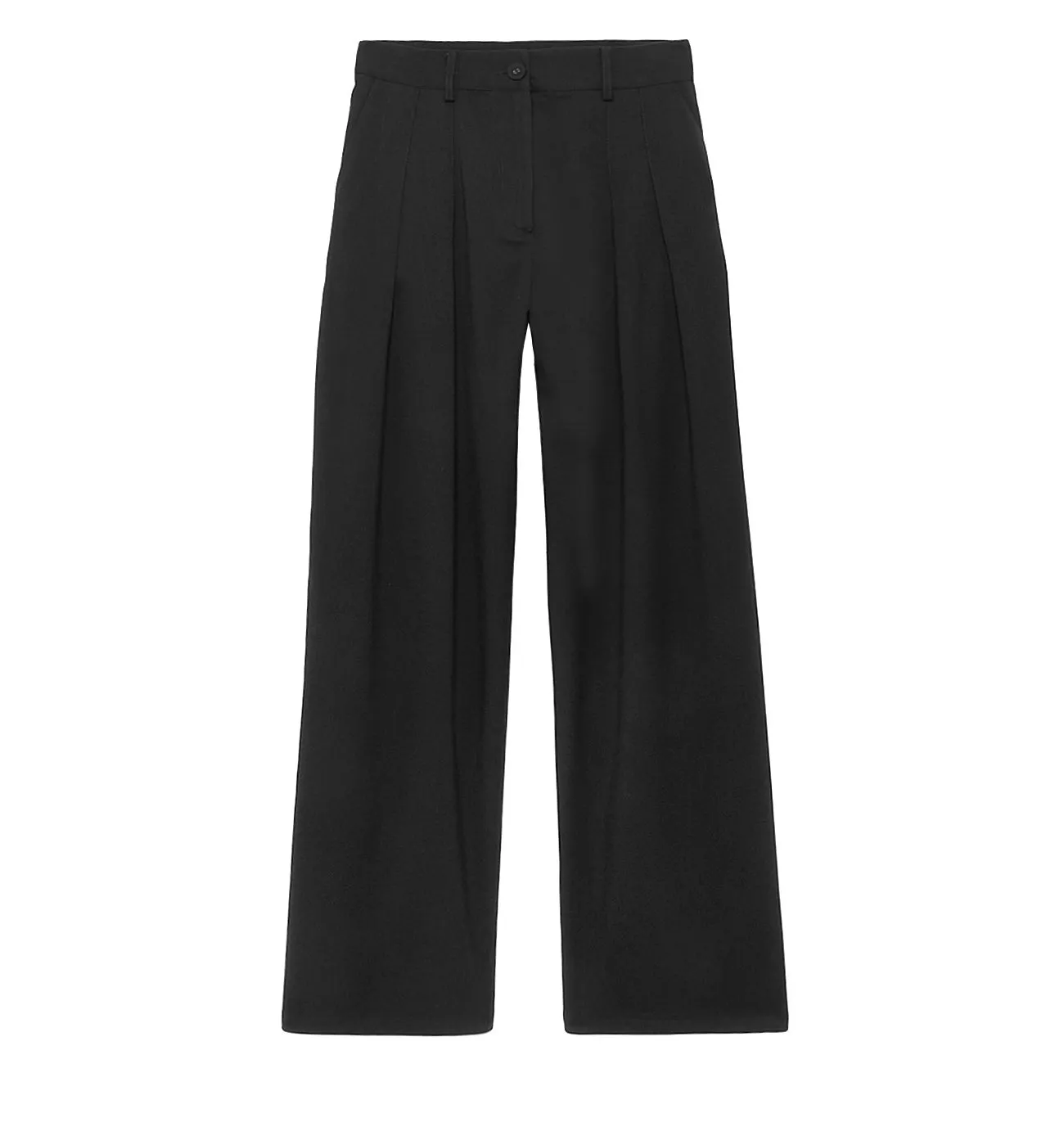 Black High-Waisted Women's Trousers