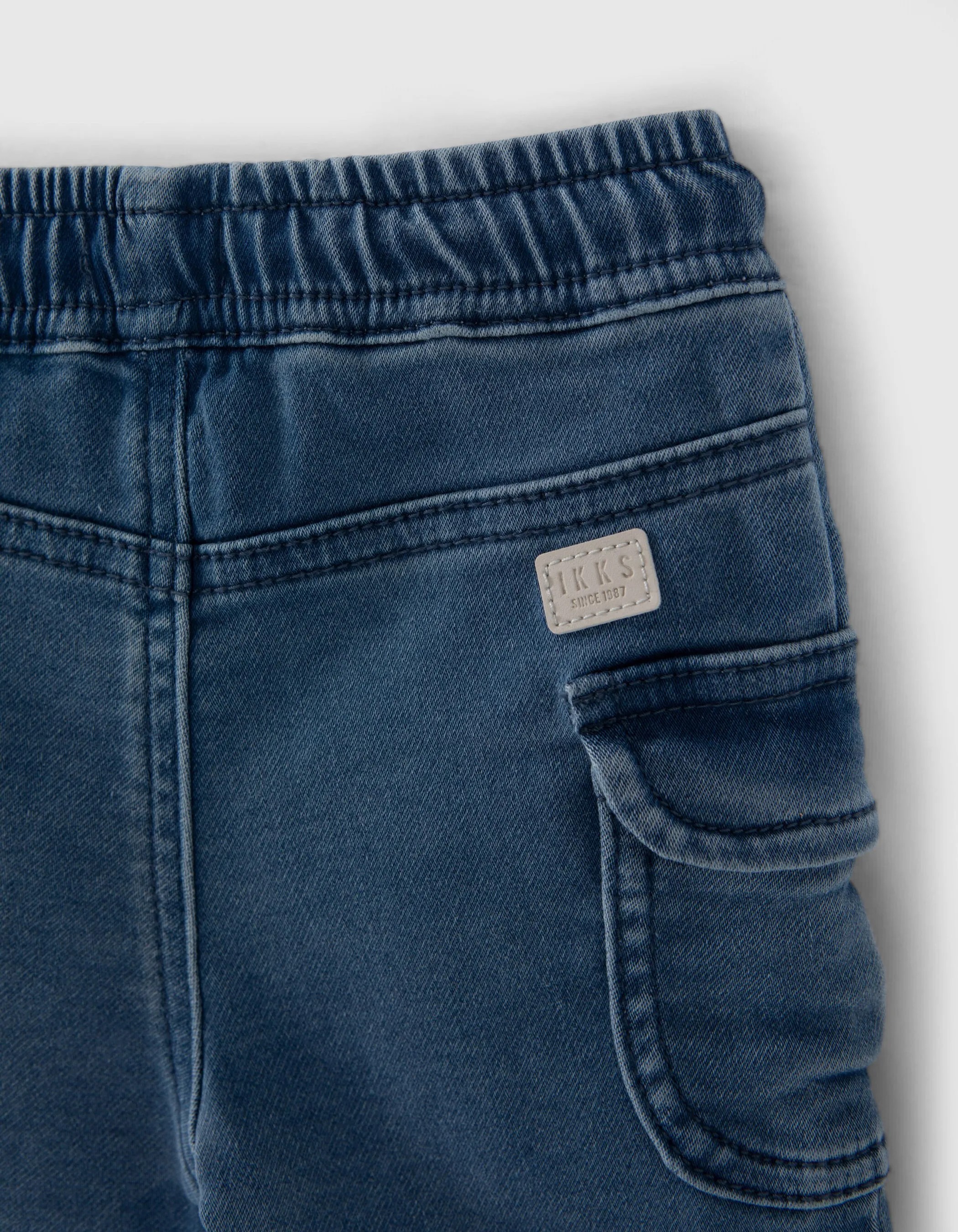 Blue Elastic Waist Bermuda Shorts for Baby Boy