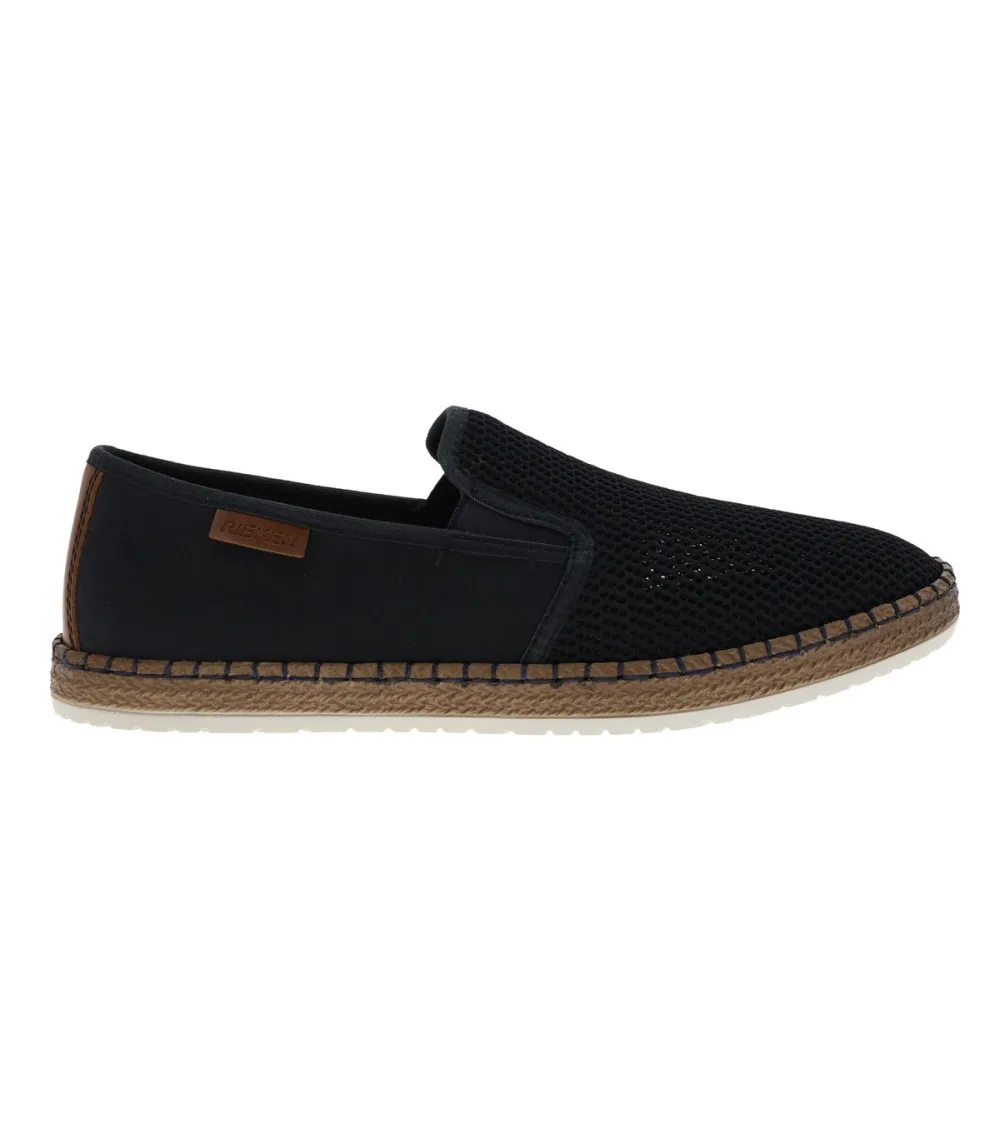 Blue night bi-material Rieker espadrilles