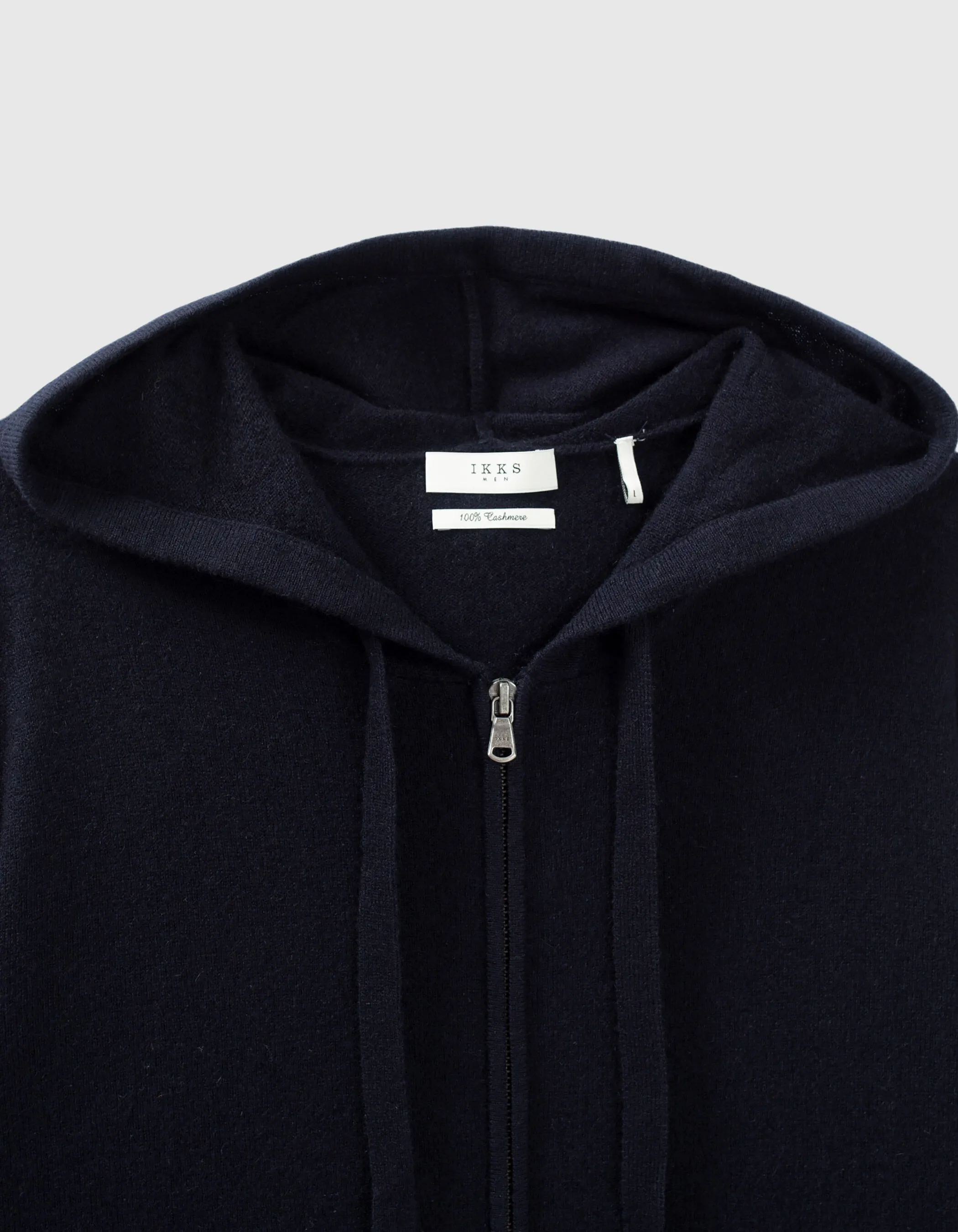 Cardigan marine zippé capuche 100% cachemire Homme - Homme.Prive.fr