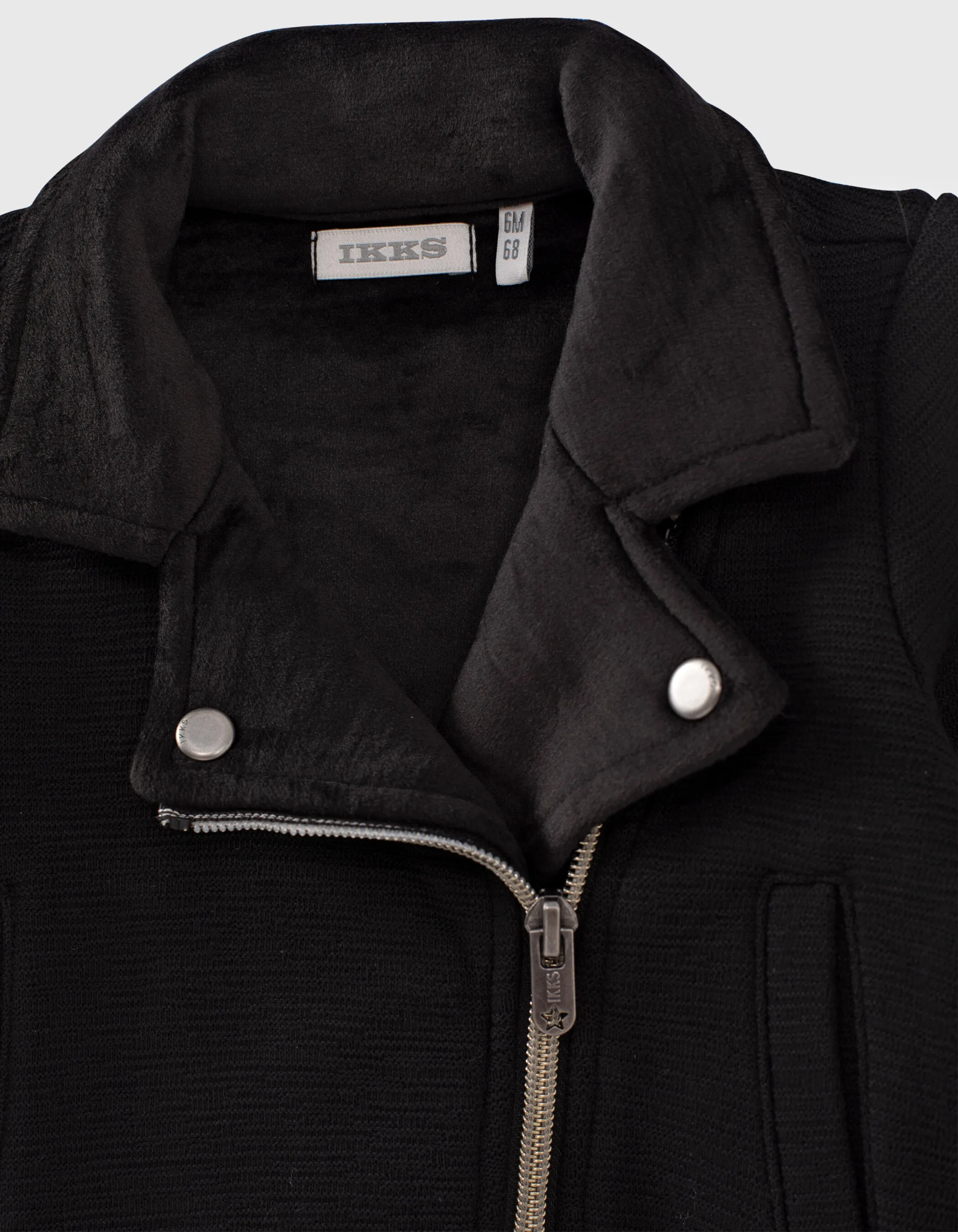 Black Velvet Biker Style Baby Girl Cardigan