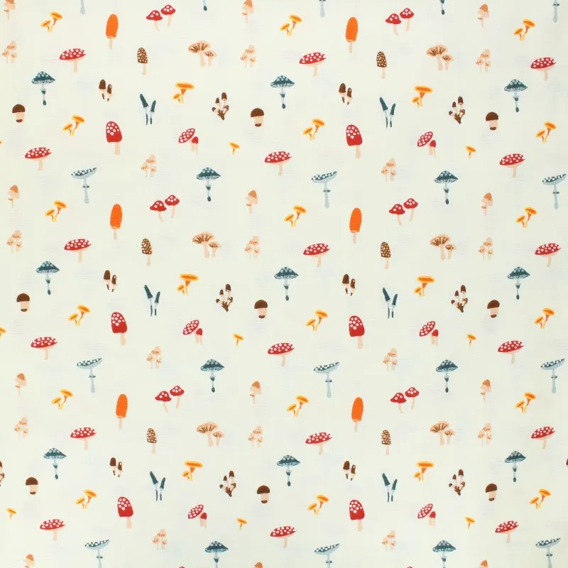 Cotton fabric Sweater weather Toadstools - natural white