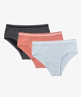 cotton stretch shorties with back inscription (set of 3) multicolored underwear