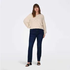 Dark Blue Women's Only Carmakoma Straight Leg Jeans at Discounted Price!