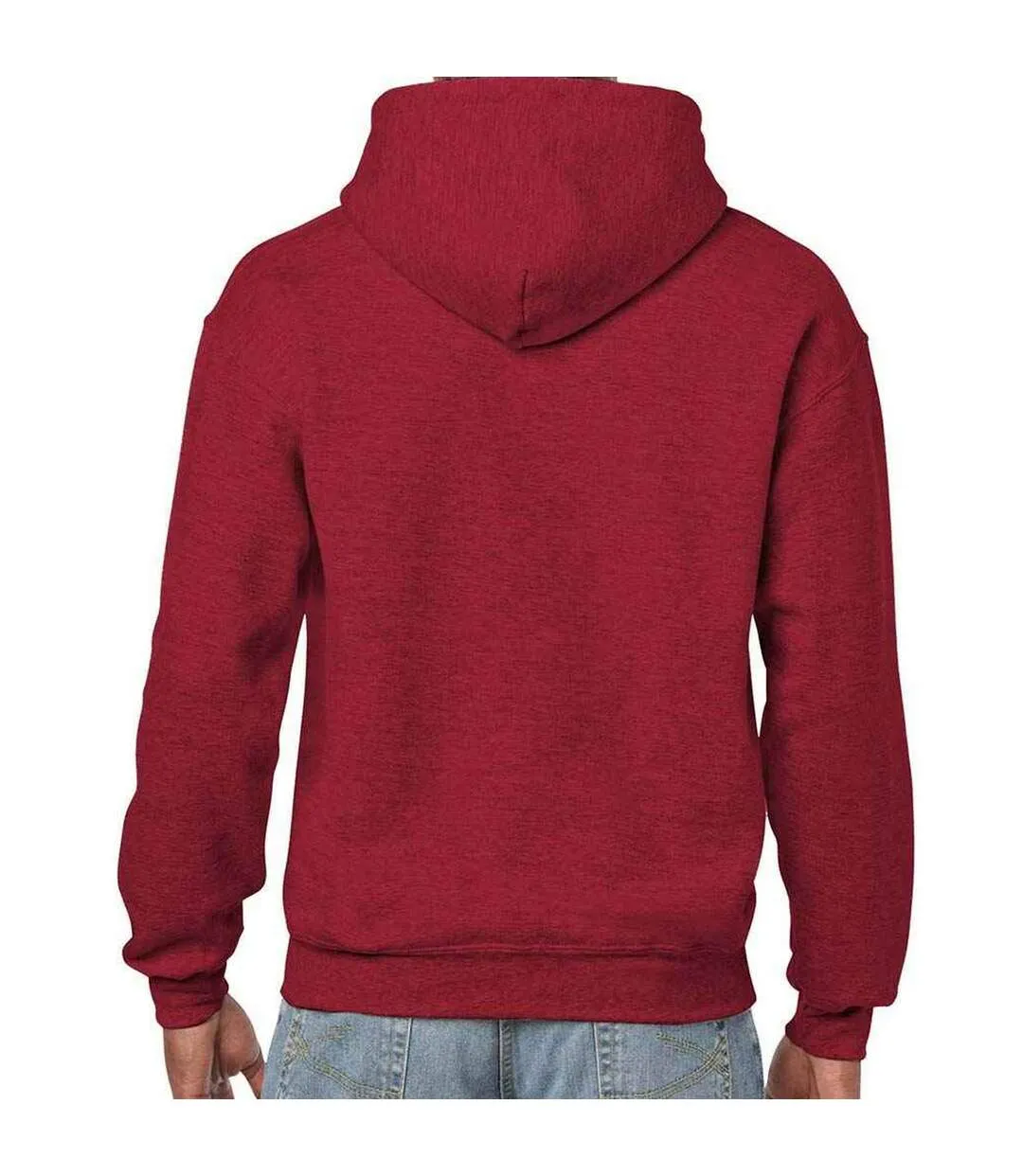 Dark Red Heather Gildan Adult Hooded Sweatshirt