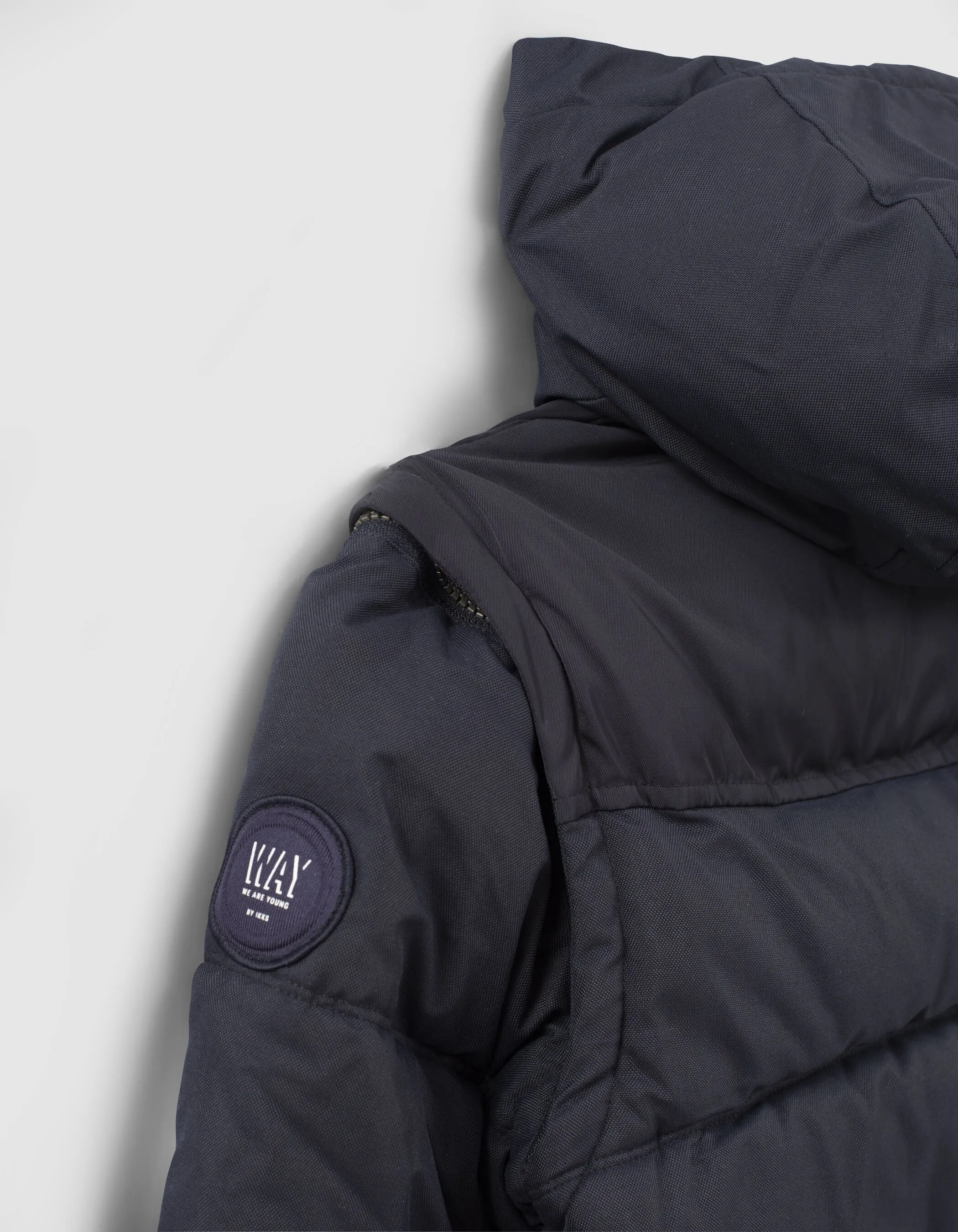 Navy Quilted Material Boy Jacket