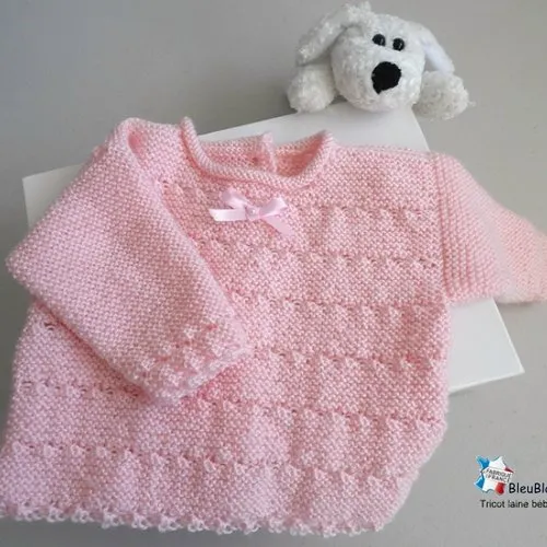 1-Month Ensemble, Baby Pink Vest, Hat, and Booties, Hand-Knitted Baby Set, Custom Model