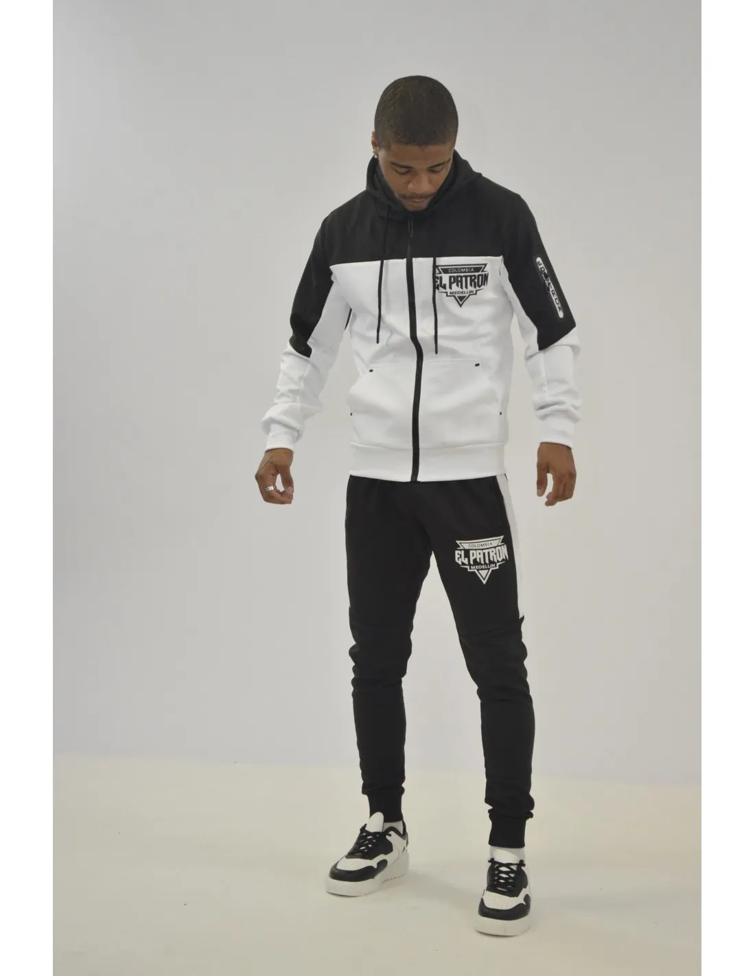 ENSEMBLE JOGGING EL PATRON NOIR ET BLANC - HOMME