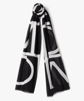 bicolor geometric pattern scarf black women standard other accessories