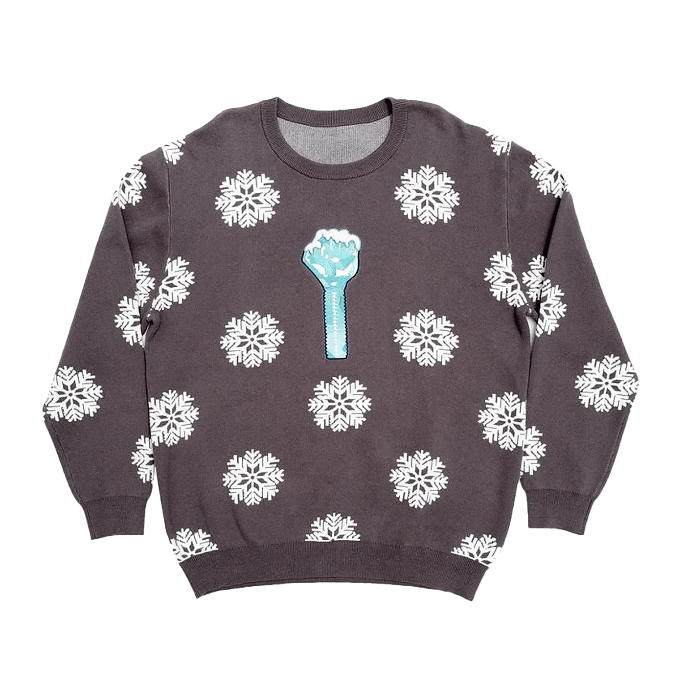 Ice Cold Intarsia Crewneck Sweater in Brown by Hardies Hardware