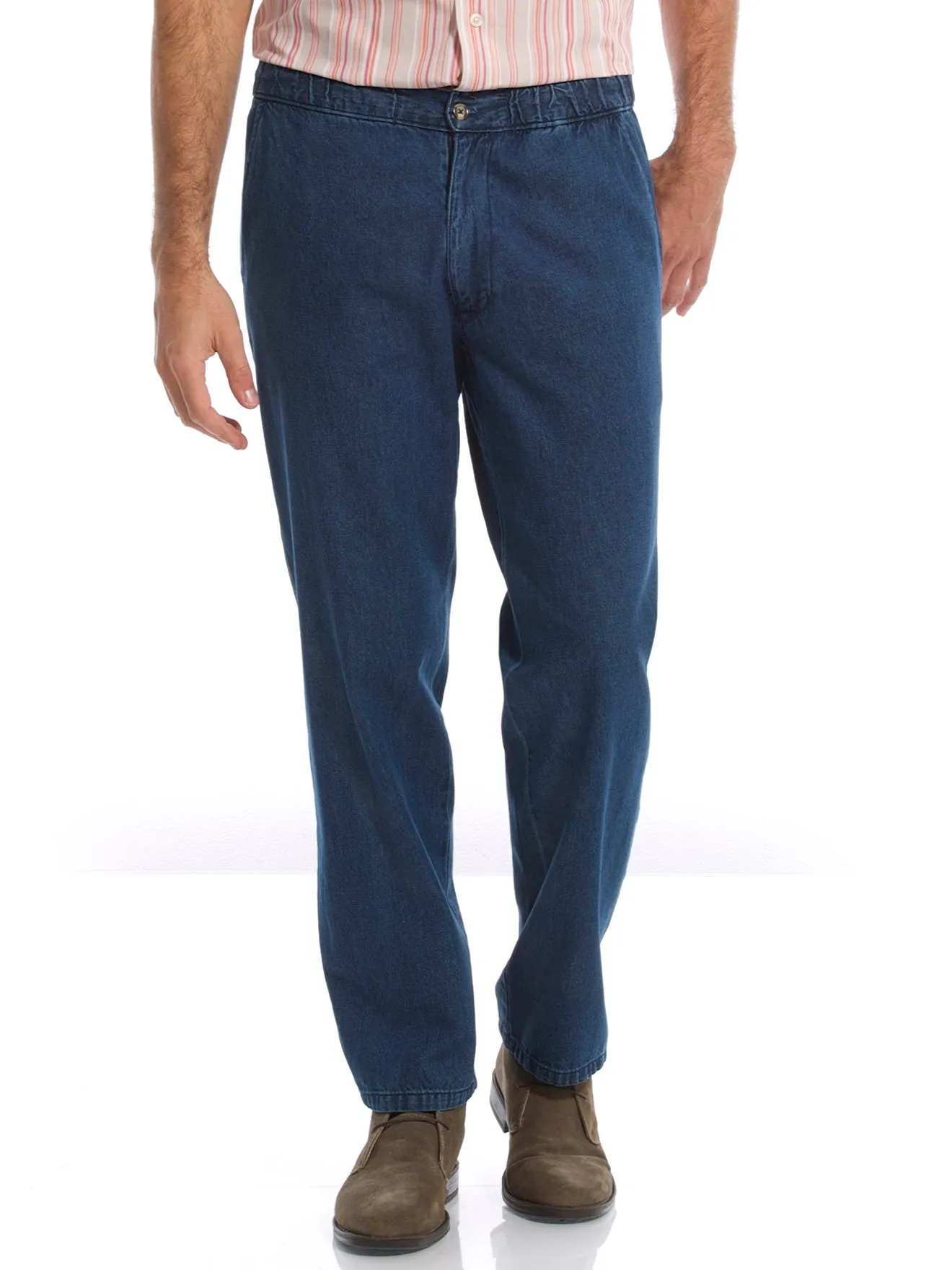 Elasticated Waist Pure Cotton Straight Jeans