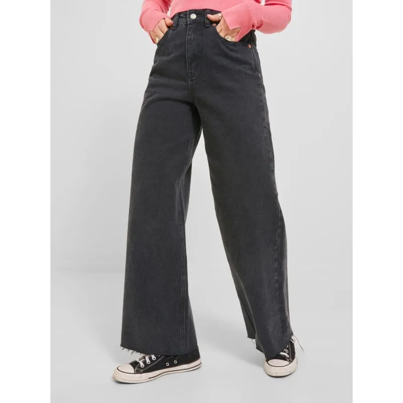 jeans femme bleu à fleurs avec ceinture - Le Temps Des Cerises | wimod