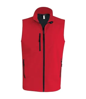 Kariban men's lightweight red quilted sleeveless jacket.