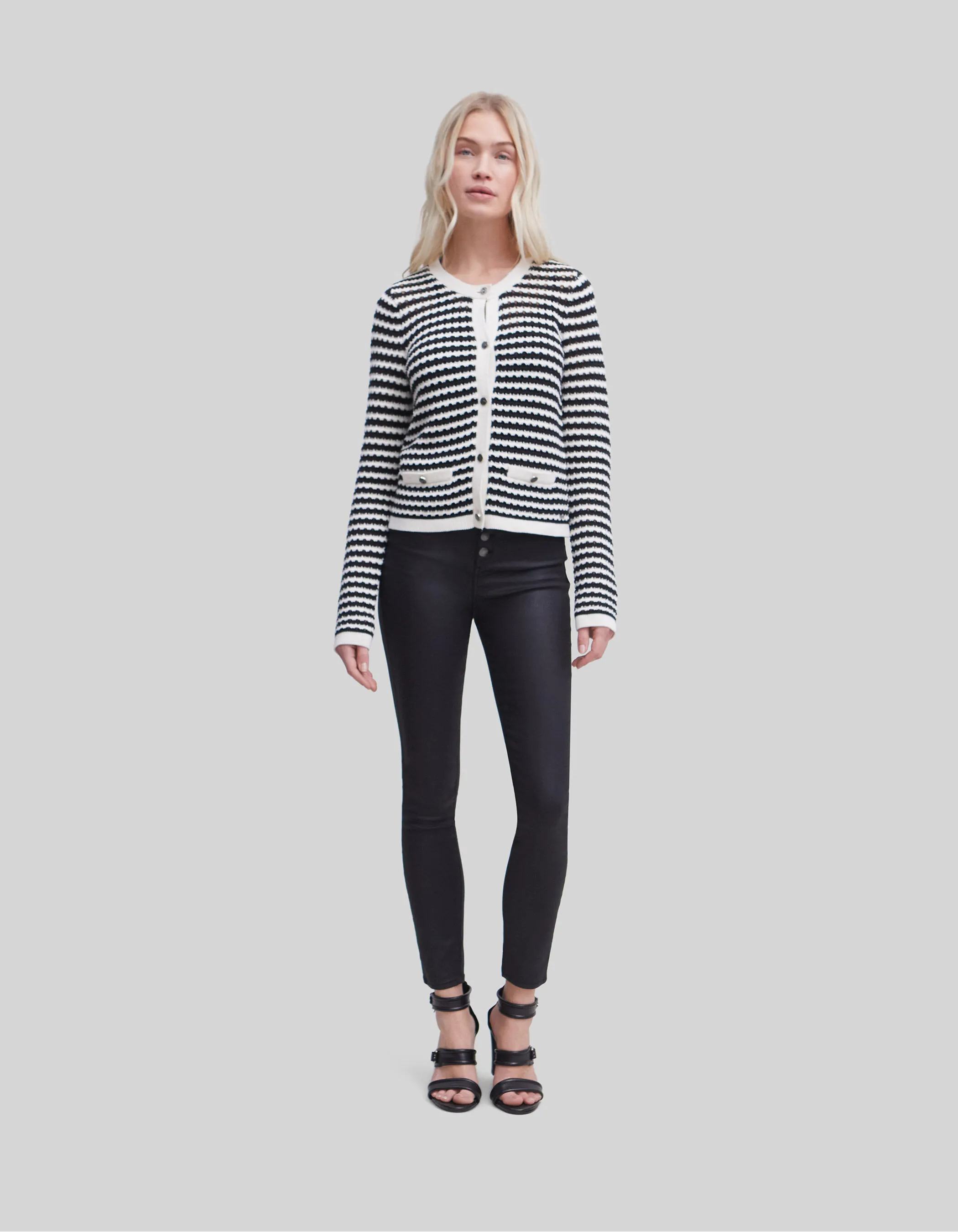 Nautical Knit Openwork Women's Cardigan