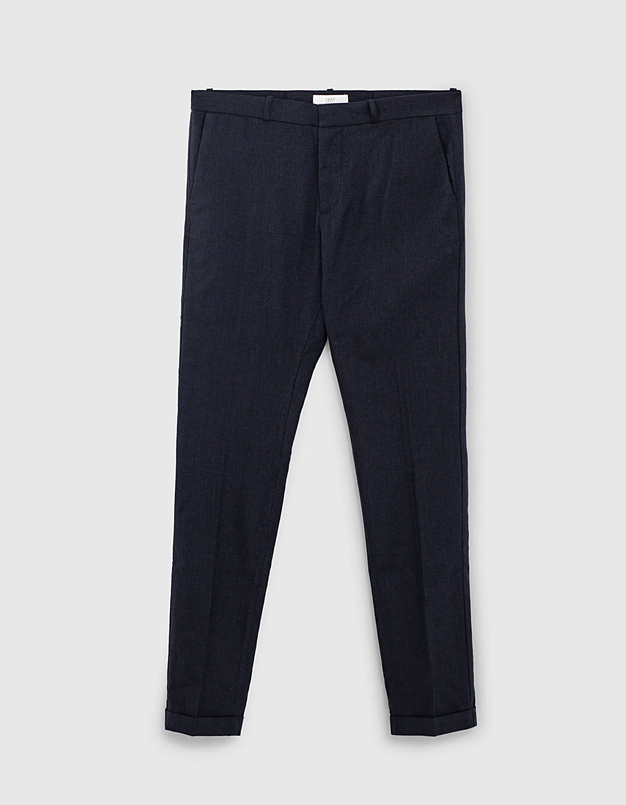 Dark Blue Cropped Chino Pants for Men