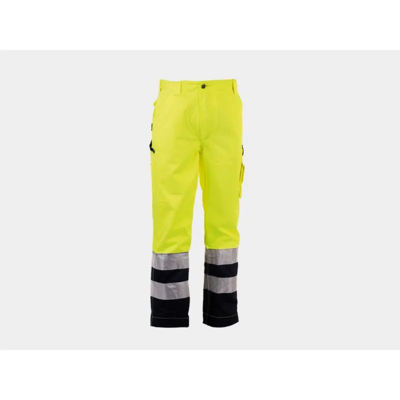 Pantalon travail haute visibilité multipoches déperlant classe 2 polycoton 280 grs-m2 Olympus unisexe Herock