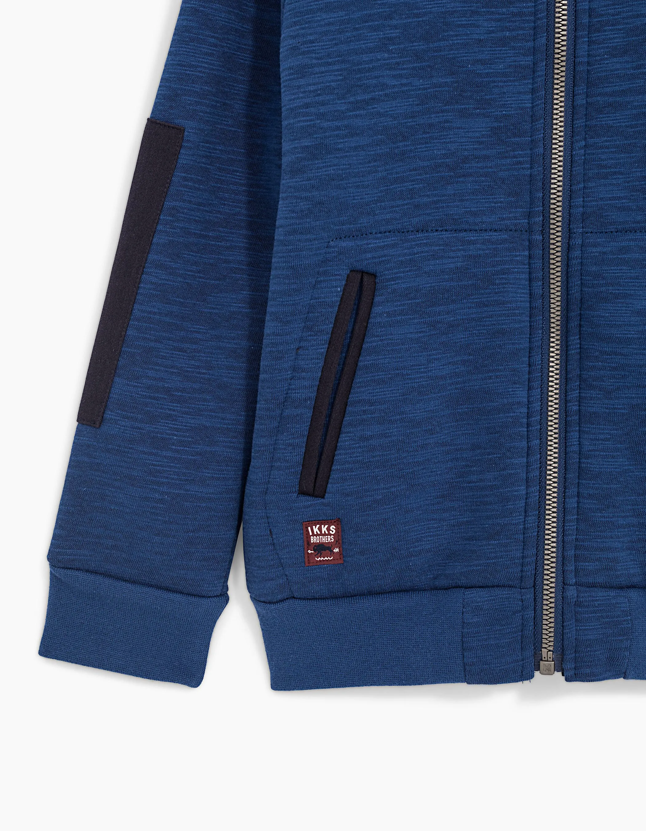 Patch Cardigan Blue Sherpa Lined Boys