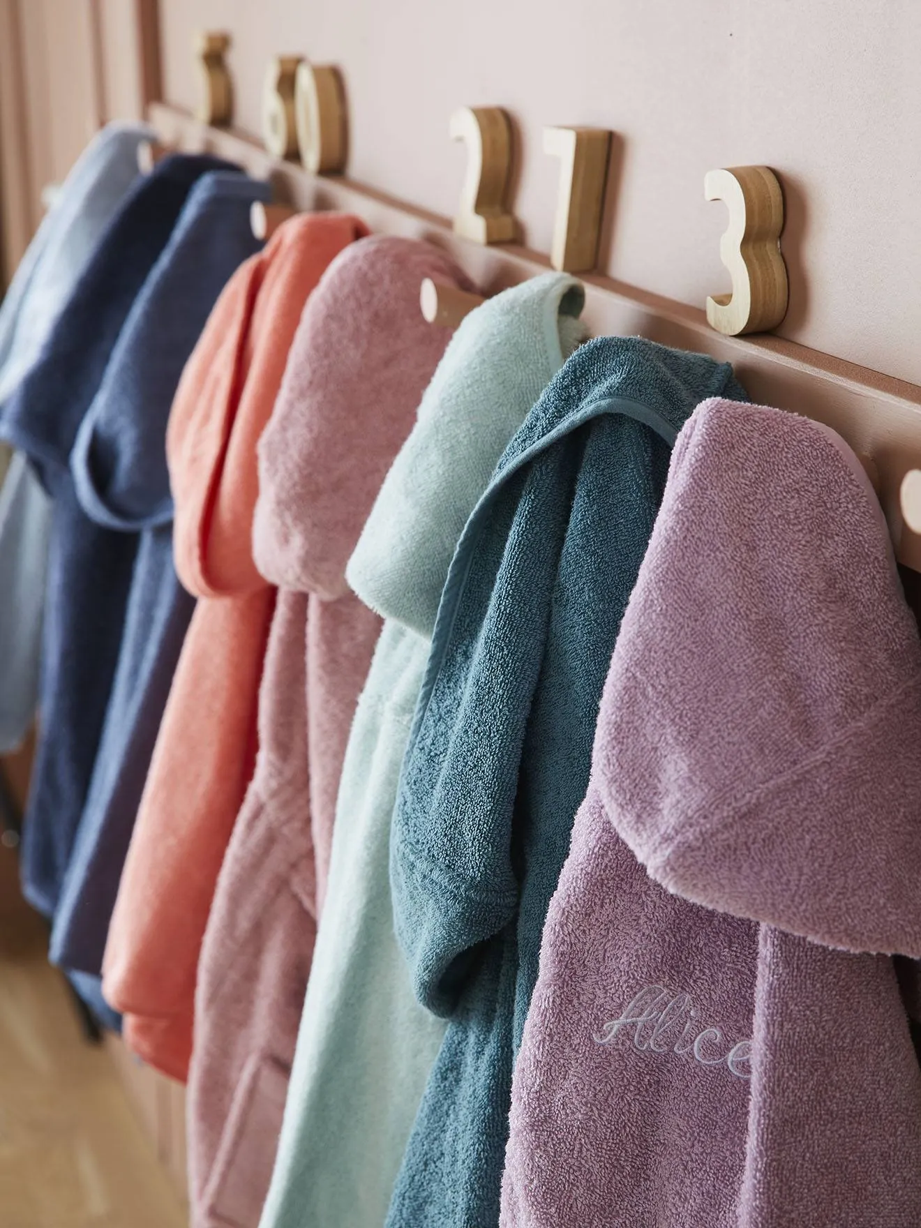 Dark Green Hooded Child Bathrobe