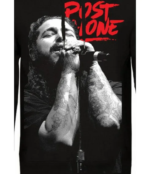 Post Malone performance in black hoodie live in 2017