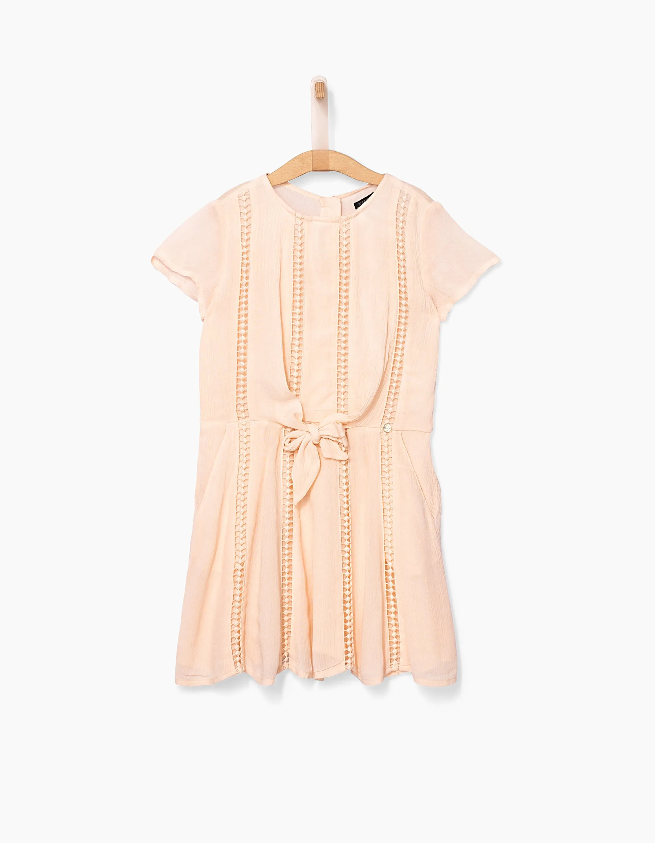 Powder Pink Dress with Fancy Scale Edging for Girls