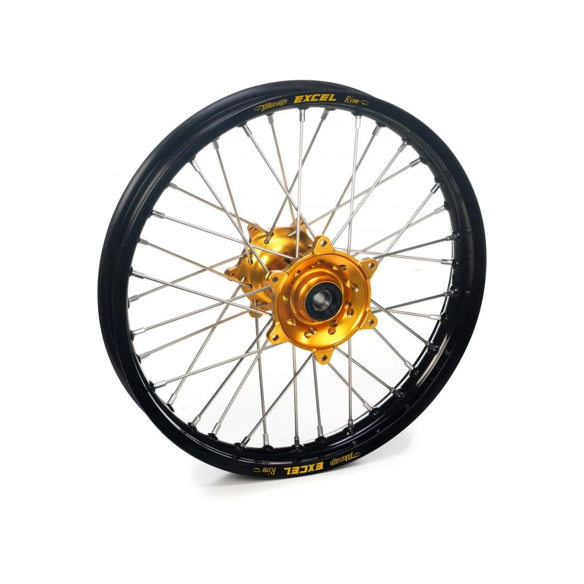 Roue avant complète HAAN WHEELS (21x1,60) HUSQVARNA, jante noire, moyeu Or