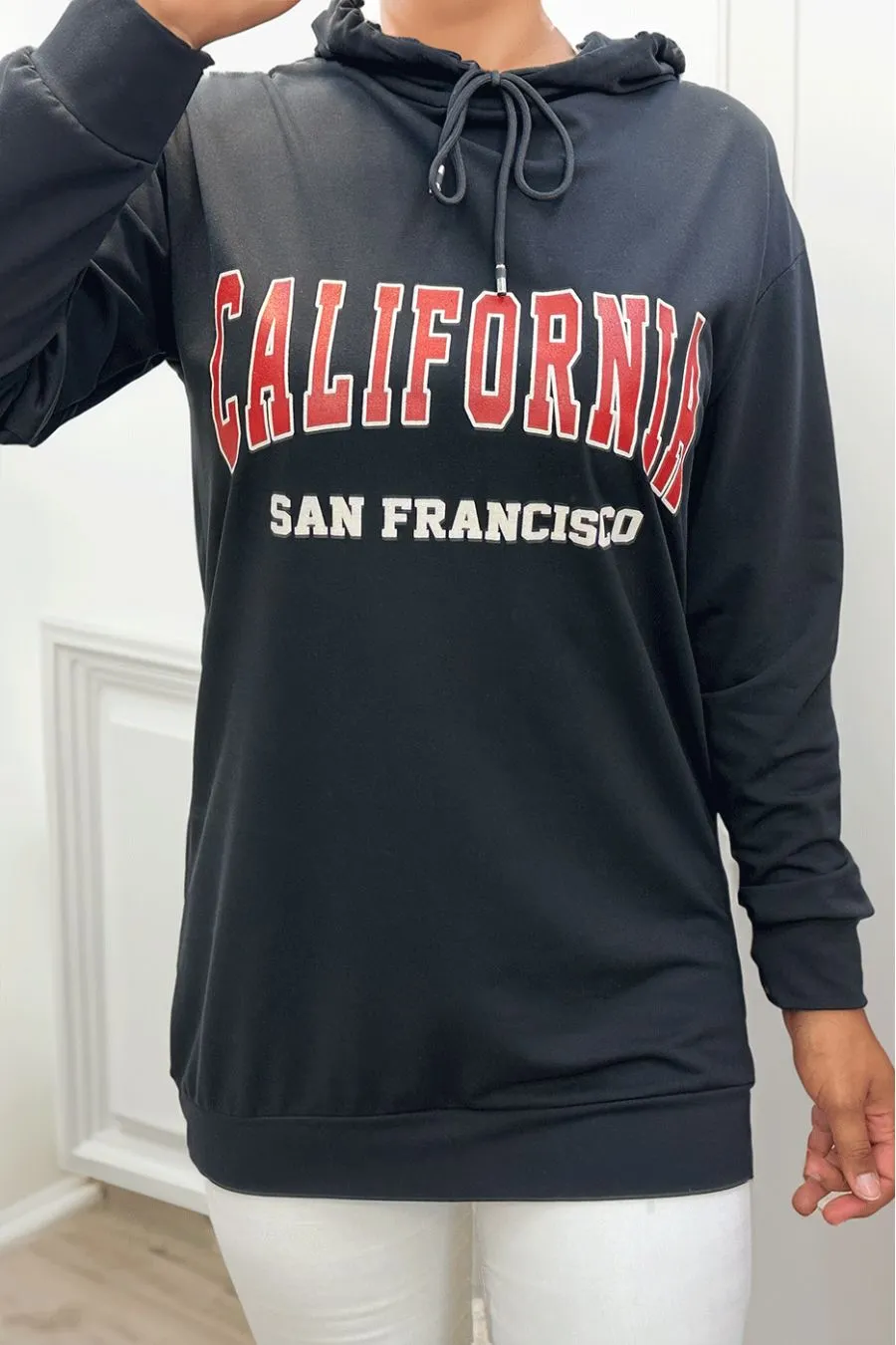 Black Hoodie with California Writing