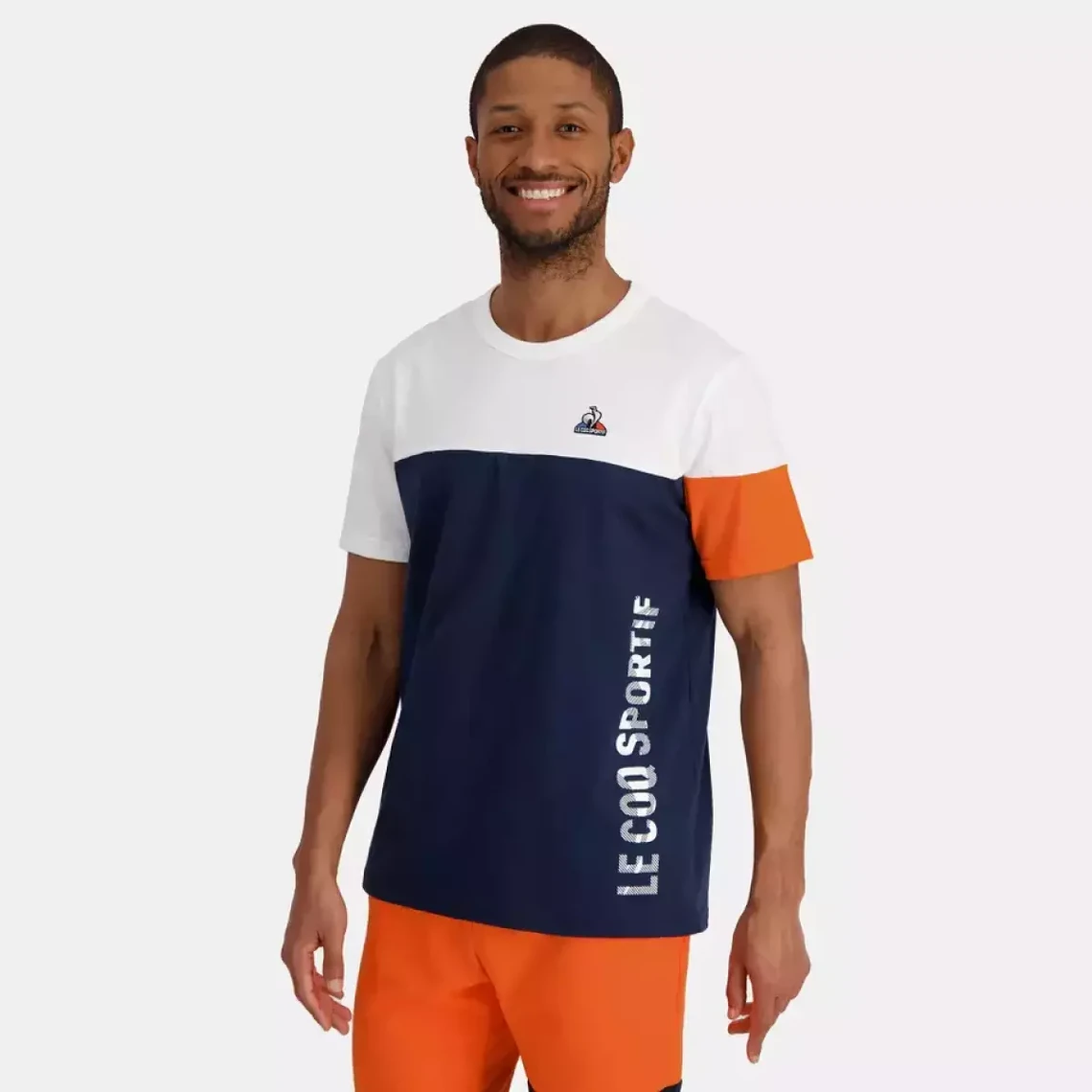T-shirt Homme SAISON 2 SS N°1 M Bleu  en coton Le coq sportif - T-shirt / Polo Homme sur MenCorner