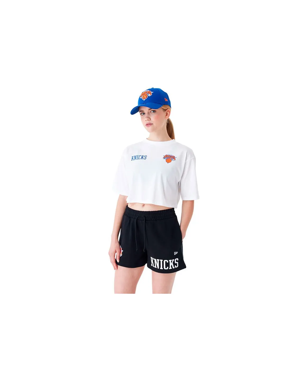 T-shirt New Era Logo de l'équipe NBA New York Knicks Blanc Femme