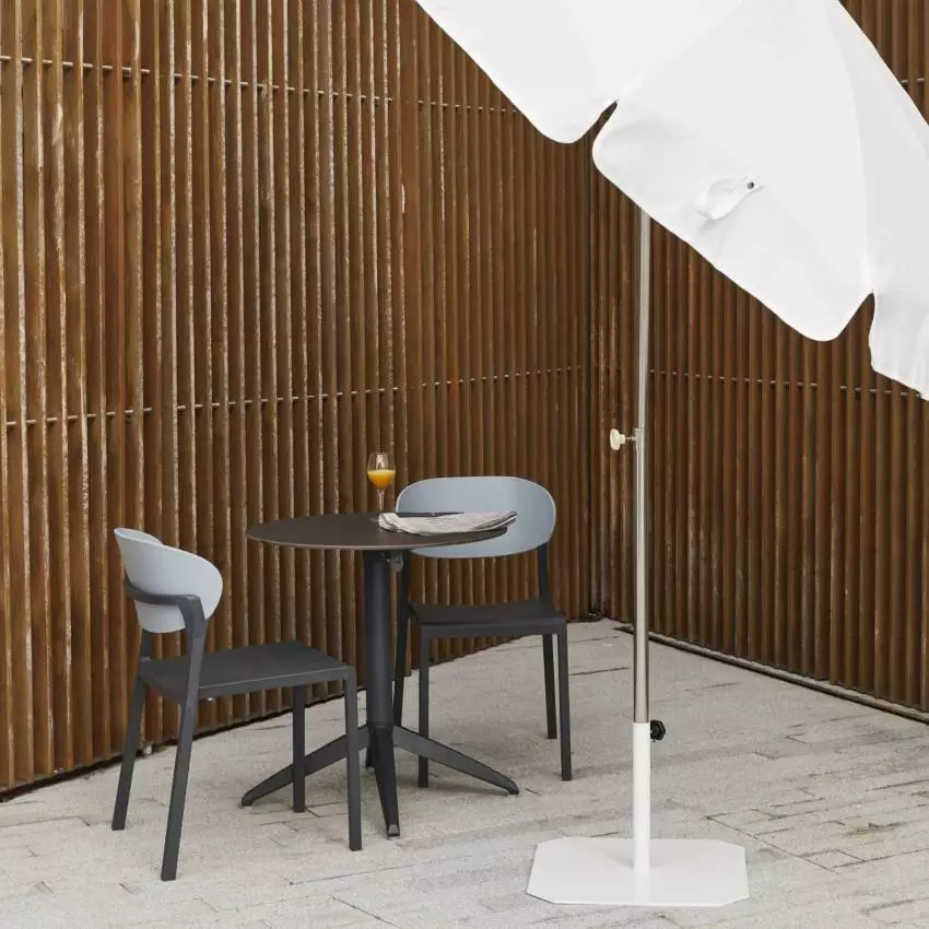Table de jardin pliante ronde QUATRO / Aluminium - Anthracite