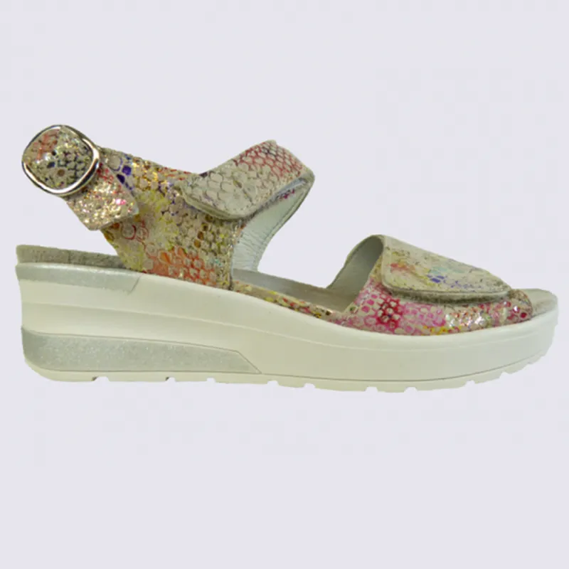 Waldlaufer leather pink sandals for women | Igert Footwear & Leather Goods