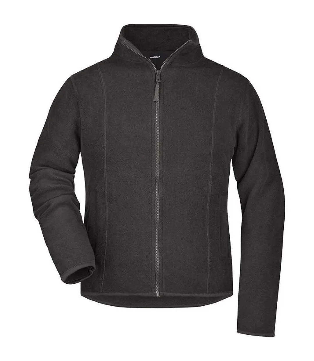 Women's Dark Gray Zippered Fleece Jacket - JN049