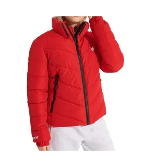 Women's Red Superdry Sports Puffer Jacket
